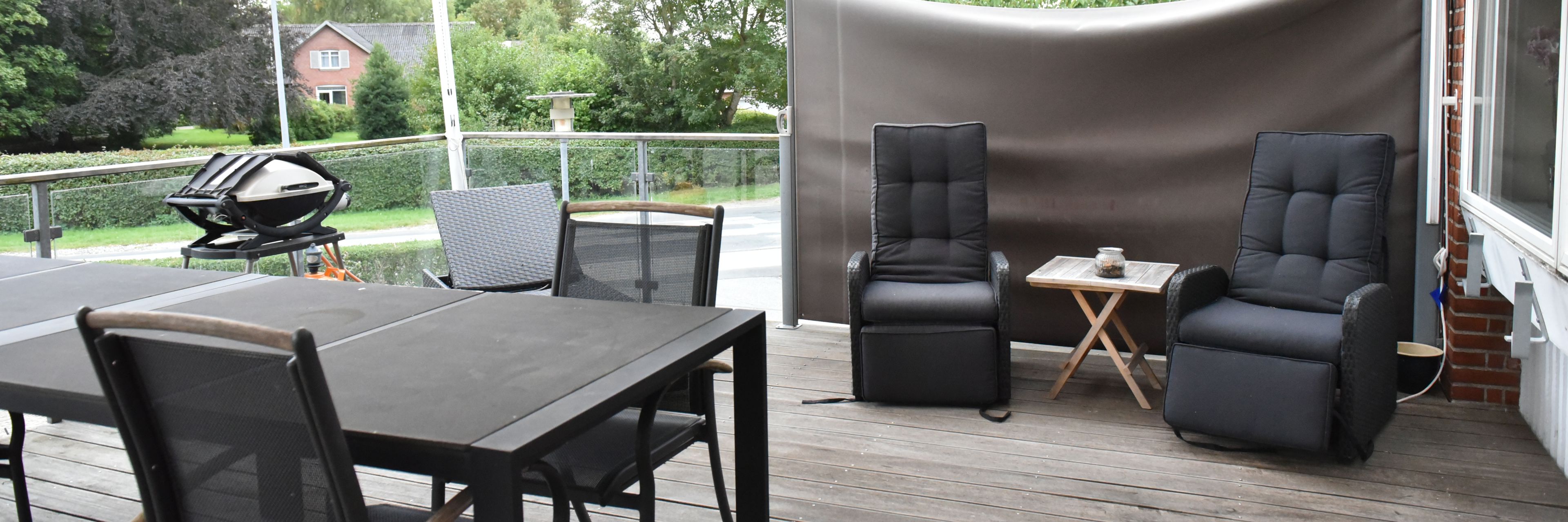 Oversækket terrasse hos Fårup Ældrecenter