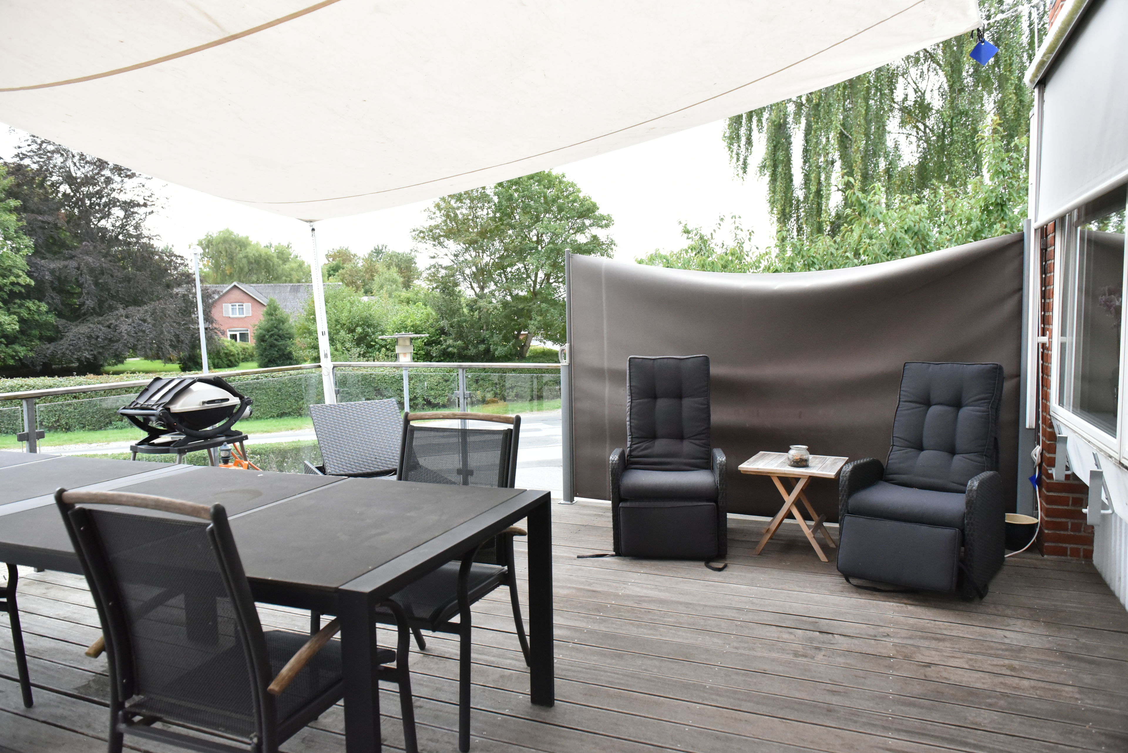 Oversækket terrasse hos Fårup Ældrecenter