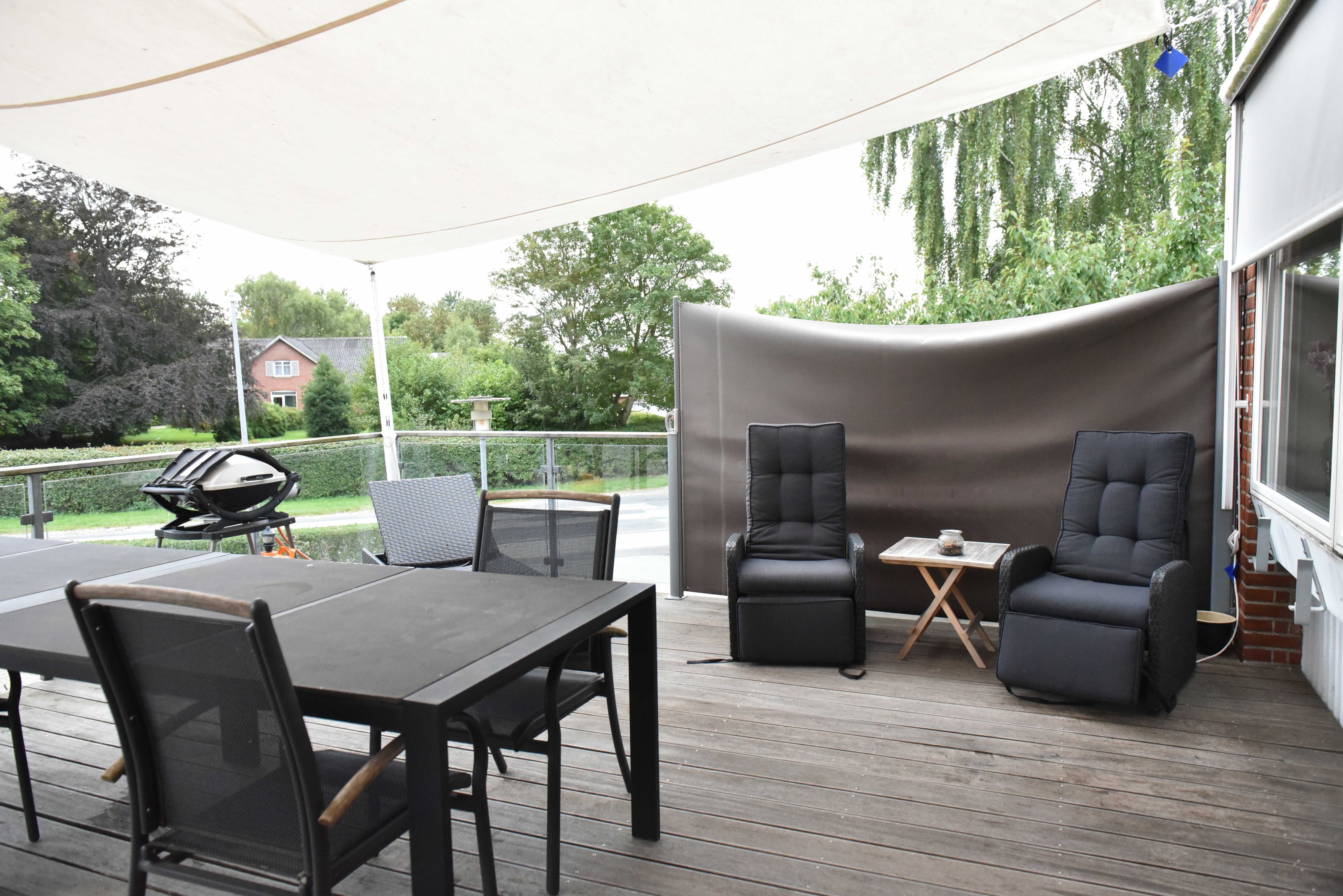 Oversækket terrasse hos Fårup Ældrecenter